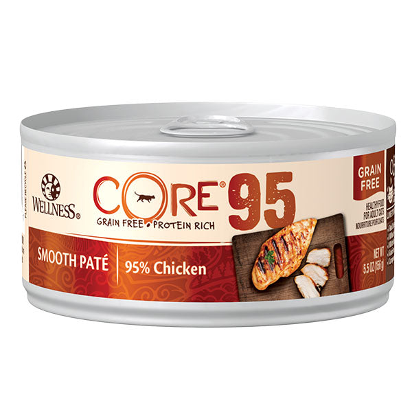 Wellness寵物健康 CORE 95%高蛋白無穀物肉醬貓主食罐5.5oz